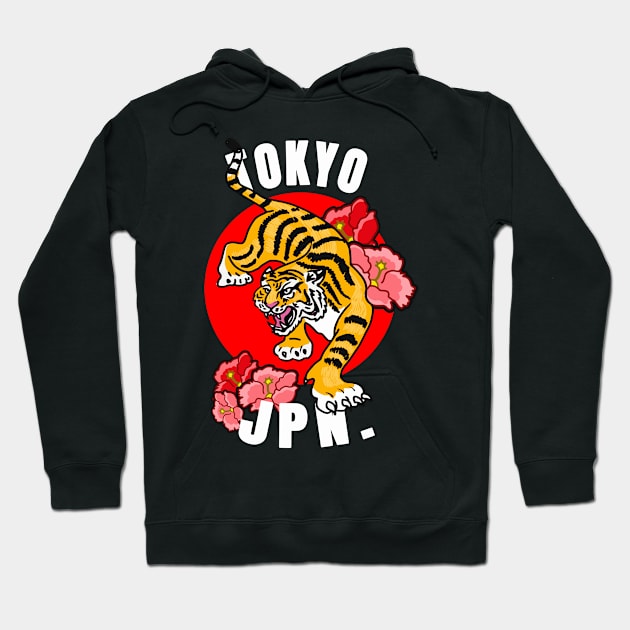 Tokyo Japan Tiger Hoodie by Foxxy Merch